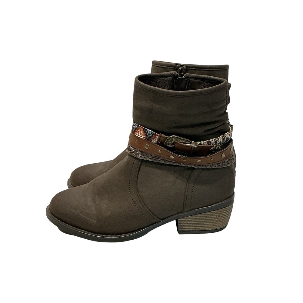 Roper Womens Libbie Brown Faux Leather Ankle Boots‎ Size 7